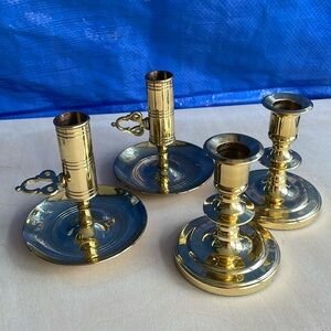 Baldwin Quality 4 Solid Brass Candlesticks 4" Tall